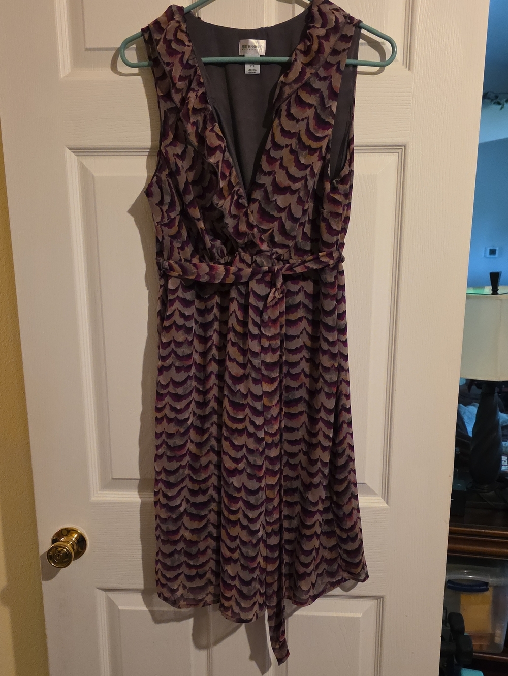 Motherhood Maternity Purple Patterned Sleeveless Midi Dress